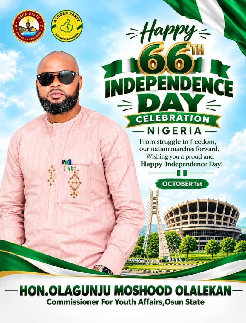 INDEPENDENCE DAY: COMMISSIONER  OLAGUNJU CHARGES OSUN YOUTHS ON PATRIOTISM, UNITY, NATION-BUILDING